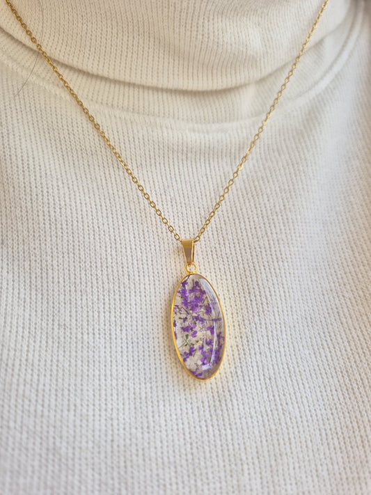 Purple Lace flower necklace