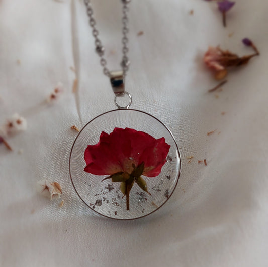 Real rose flower necklace