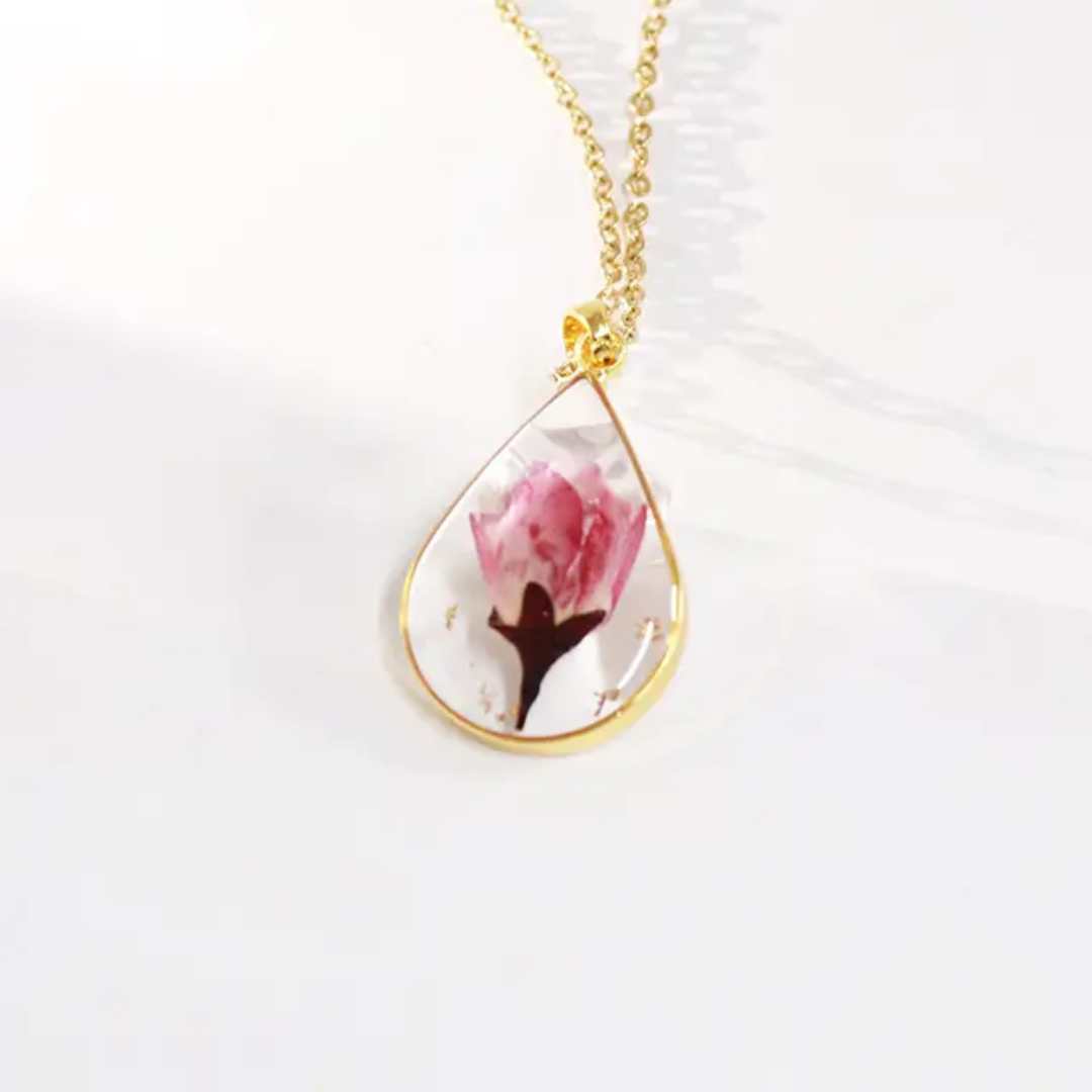 Real begonia flower necklace
