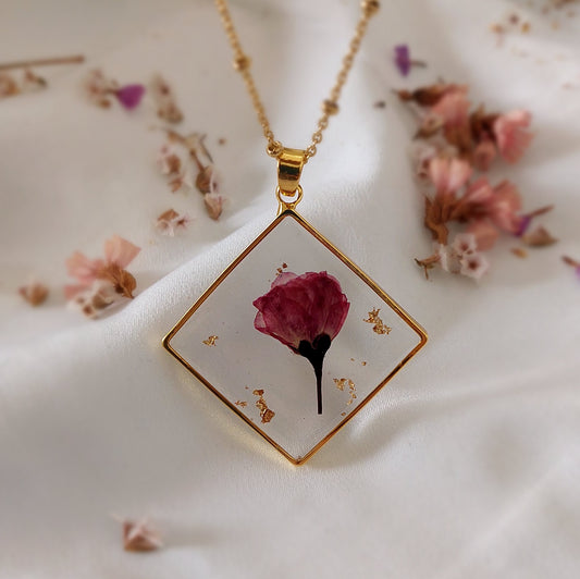 Real begonia flower necklace