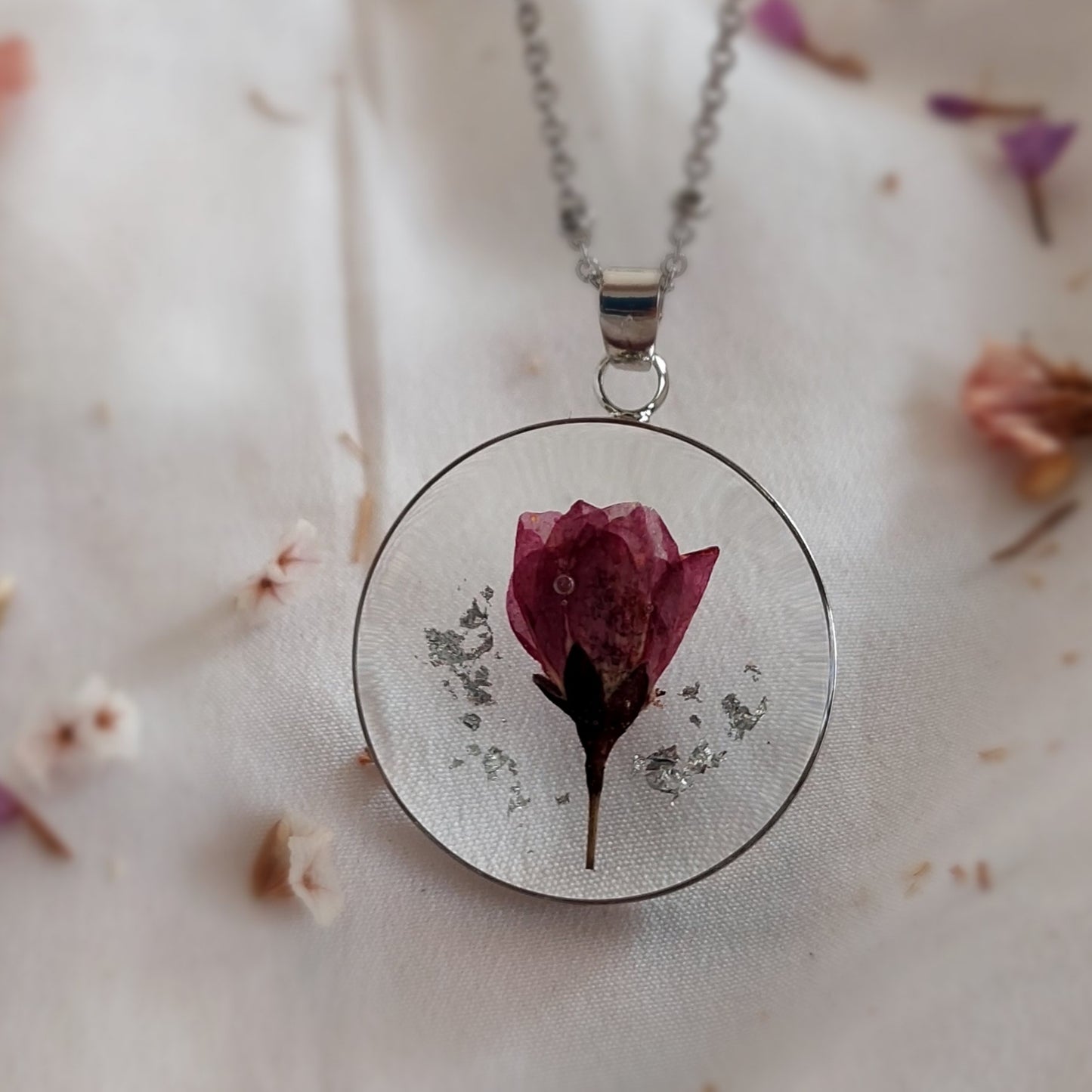 Real begonia flower necklace