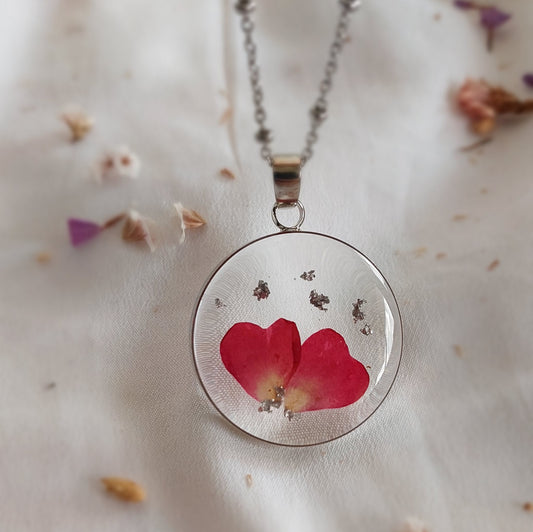 Real rose petals necklace